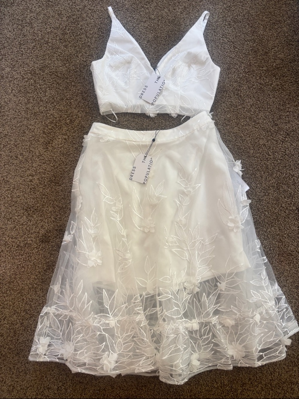 White Floral Embroidered Set